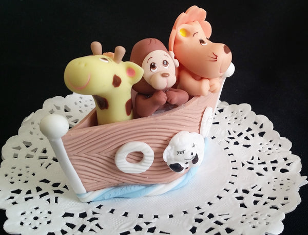 Noah's Ark Cake Toppers Noah's Ark Baby Shower Favors Noah's Ark with Giraffe Lion Monkey Lamb - Cake Toppers Boutique