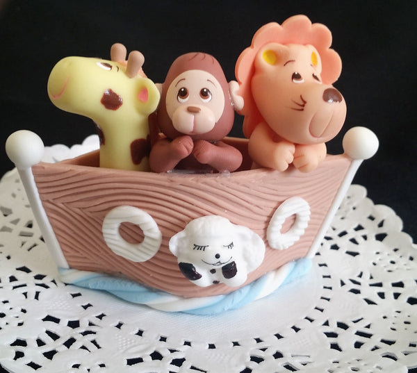 Noah's Ark Cake Toppers Noah's Ark Baby Shower Favors Noah's Ark with Giraffe Lion Monkey Lamb - Cake Toppers Boutique