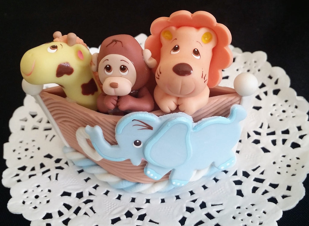 Noah's Ark Cake Toppers Noah's Ark Baby Shower Ark with Animals Cake Decorations - Cake Toppers Boutique