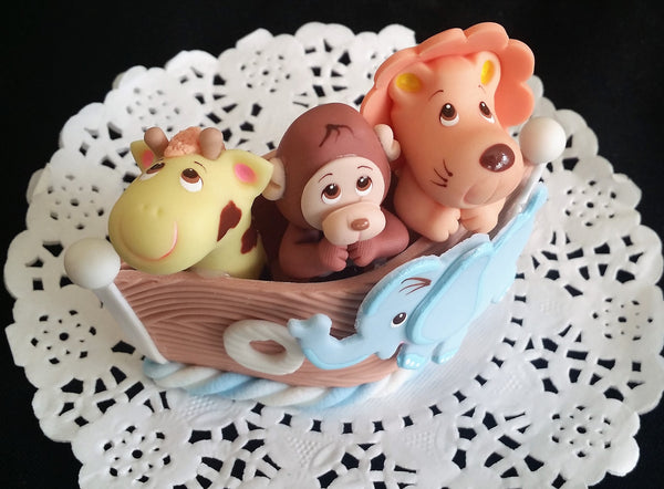 Noah's Ark Cake Toppers Noah's Ark Baby Shower Ark with Animals Cake Decorations - Cake Toppers Boutique