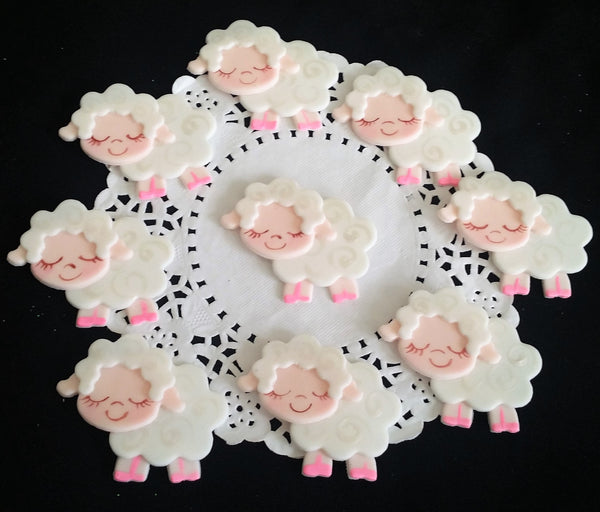 Baby Lamb Figurines Lamb Cupcake Topper Baby Lambs for Corsage Lamb Decor 12pcs - Cake Toppers Boutique
