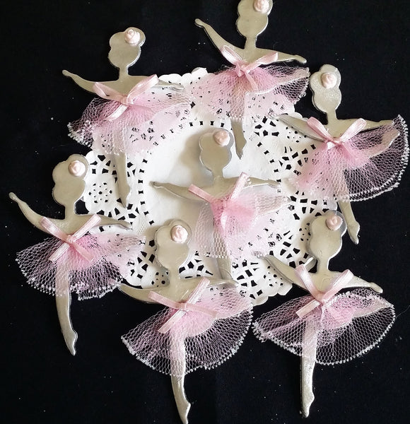 Ballerina Cupcake Toppers in Gold or Silver for Baby Shower or Birthday Decorations - Cake Toppers Boutique