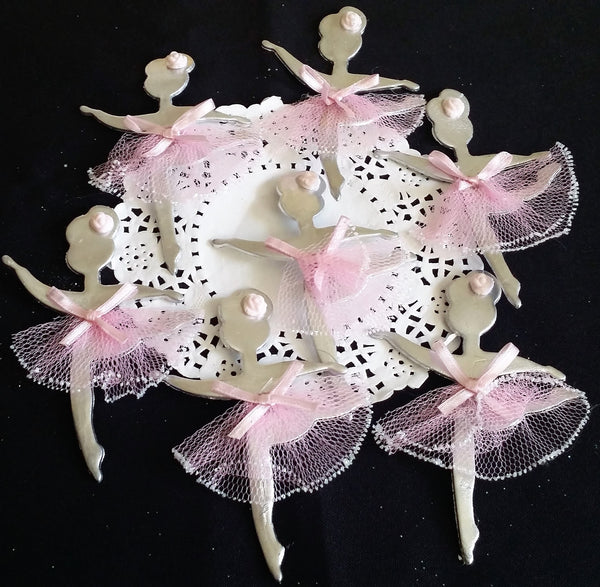 Ballerina Cupcake Toppers in Gold or Silver for Baby Shower or Birthday Decorations - Cake Toppers Boutique