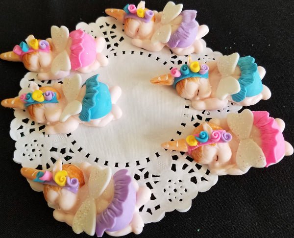Unicorn Baby Shower Favors Unicorn Cupcake Toppers Rainbow Unicorn Figurines 12pcs - Cake Toppers Boutique