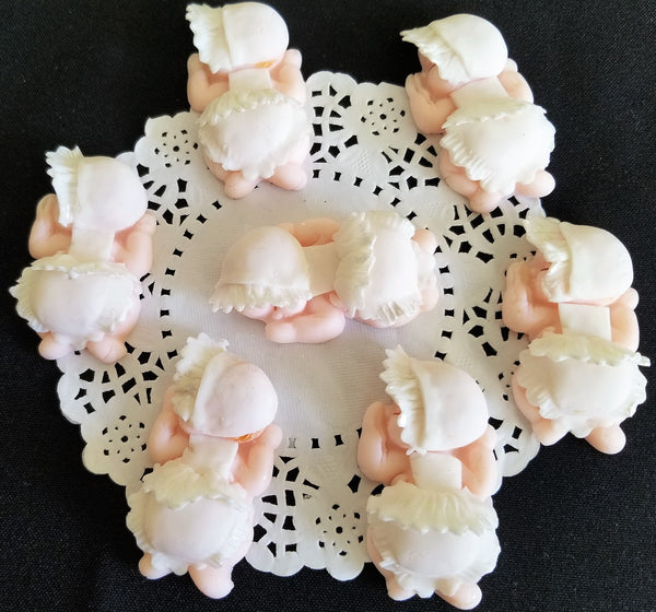 Baby Girl in White Gown Baptism Favor For Girls Christening Favor Baby Baptism Favors 12pcs - Cake Toppers Boutique