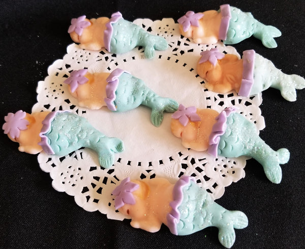 Mermaid Babies for Cupcakes & Corsages Mermaid Baby Shower Favors Under the Sea Babies 12pcs - Cake Toppers Boutique