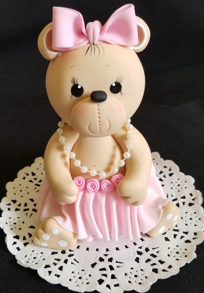 Baby Bear Cake Topper Pink Bear Cake Decoration Teddy Bear Cake Topper - Cake Toppers Boutique