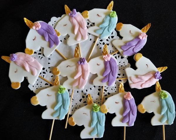 Unicorn Cupcake Toppers, Unicorn Birthday Party, Baby Shower Unicorn, Rainbow Birthday 12pcs - Cake Toppers Boutique