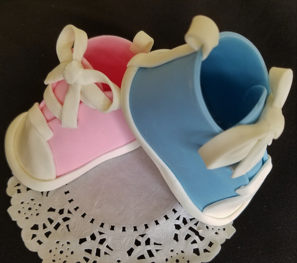 Edible Baby Pink Booties Cake Topper – Icing Shoes For Birthdays & Celebrations
