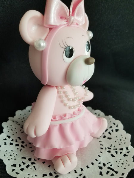 Pink Bear Cake Topper, Bear Cake Decorations, Pink Teddy Bear Cake Decorations - Cake Toppers Boutique