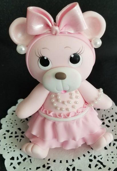 Pink Bear Cake Topper, Bear Cake Decorations, Pink Teddy Bear Cake Decorations - Cake Toppers Boutique