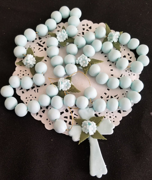 First Communion and Baptism Cake Topper Rosary Cake Topper in White Pink or Blue - Cake Toppers Boutique