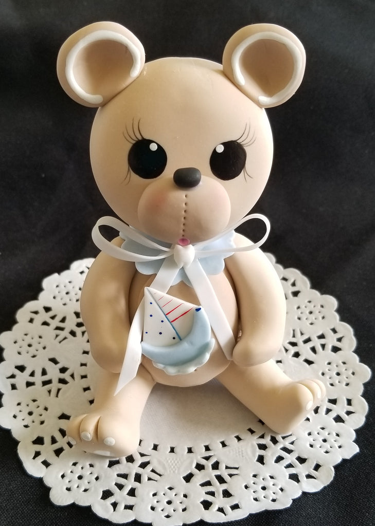 Bear Cake Topper Baby Shower Teddy Bear Cake Topper Pink or Blue Bear – C T  B