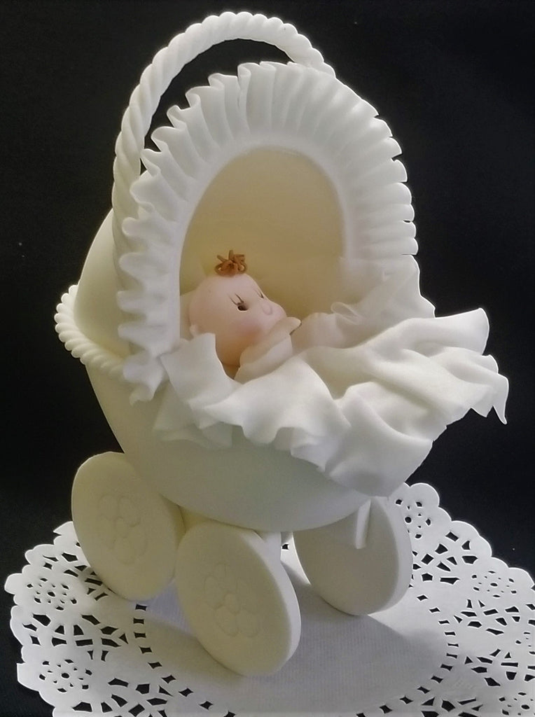Baby Carriage Cake Topper Neutral Cake Decorations for Baby Shower and – C T B