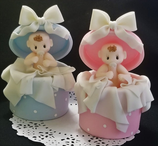 Baby in a Surprice Box Cake Topper Baby Shower Cake Topper Twins Baby Cake Decor - Cake Toppers Boutique