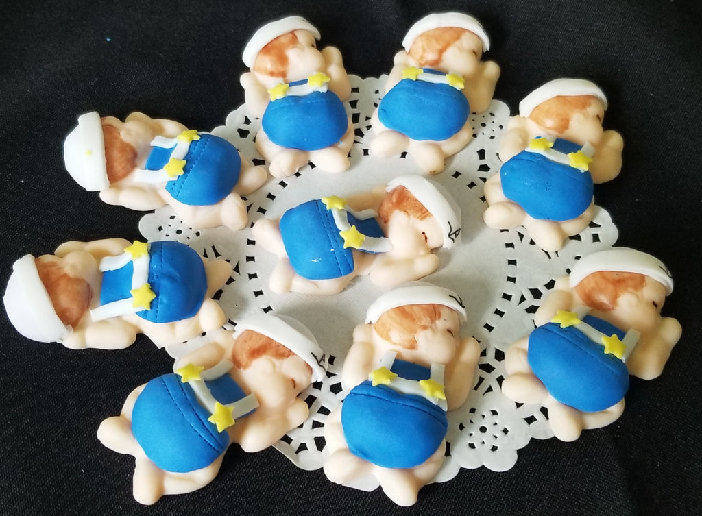 Sailor Baby Shower Decoration Nautica Corsage Figurines Baby Sailor Cupcake Toppers 12pcs - Cake Toppers Boutique