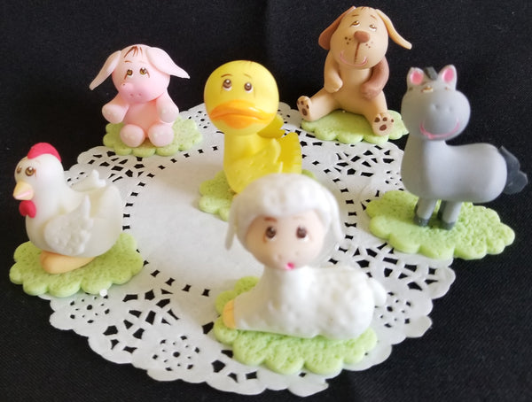 Farm Animals Cake Topper Farm Birthday Decorations On the Farm Baby Animals 6pcs - Cake Toppers Boutique