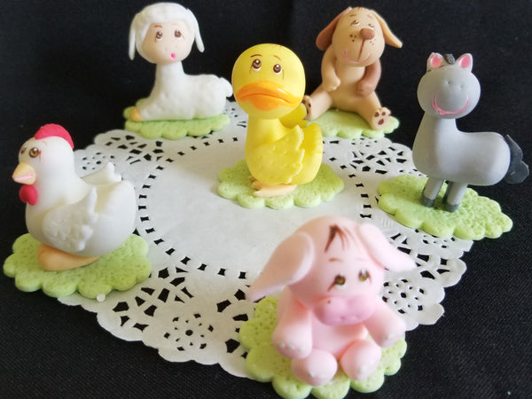 Farm Animals Cake Topper Farm Birthday Decorations On the Farm Baby Animals 6pcs - Cake Toppers Boutique