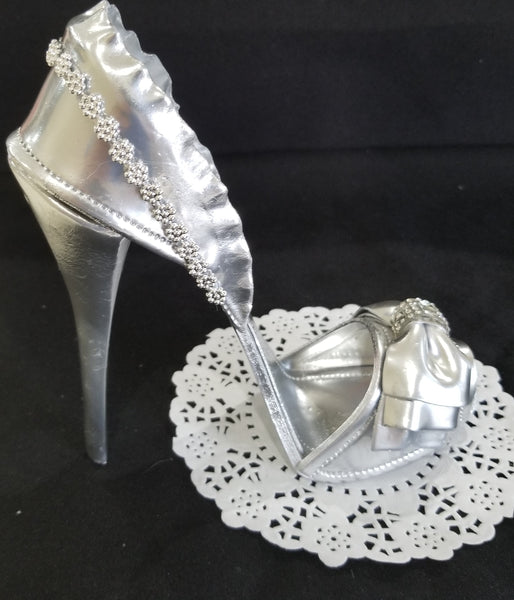 High Heels Cake Topper Shoes Cake Decoration Fancy Shoe Cake Topper in Pink, Red, Black, Silver - Cake Toppers Boutique