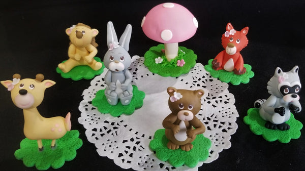 Forest Cake Toppers, Forest Cake Decorations, Woodland Animals, Woodland Animals Baby Shower 7pcs - Cake Toppers Boutique