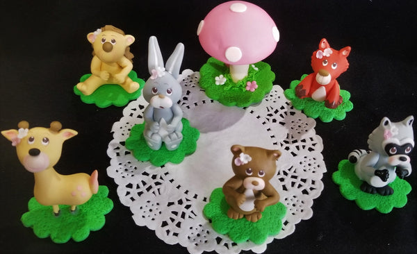 Forest Cake Toppers, Forest Cake Decorations, Woodland Animals, Woodland Animals Baby Shower 7pcs - Cake Toppers Boutique