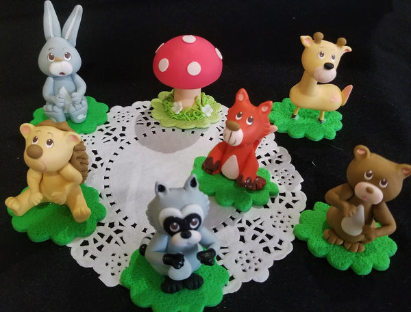 Forest Cake Toppers, Forest Cake Decorations, Woodland Animals, Woodland Animals Baby Shower 7pcs - Cake Toppers Boutique