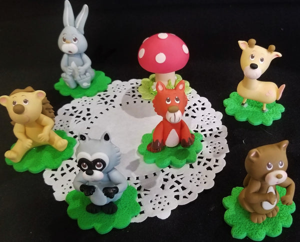 Forest Cake Toppers, Forest Cake Decorations, Woodland Animals, Woodland Animals Baby Shower 7pcs - Cake Toppers Boutique