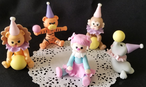 Circus Themed Party Decoration, Circus Cake Topper, Circus Baby Shower, Carnival Birthday Party 6pcs