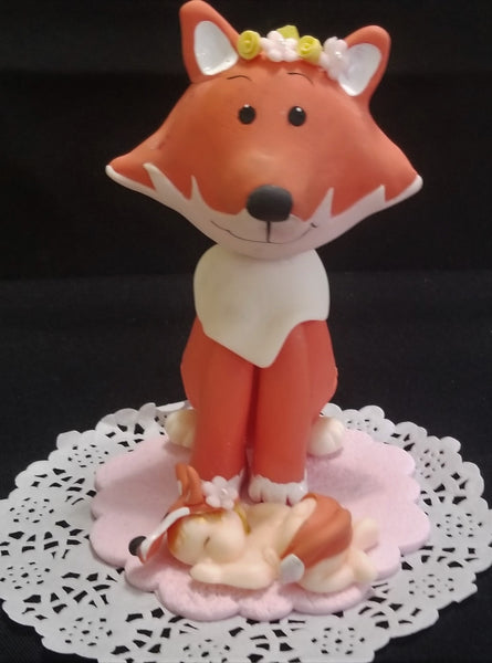 Woodland Cake Toppers Forest Cake Decorations Fox Baby Shower Cake Topper 2 pcs - Cake Toppers Boutique