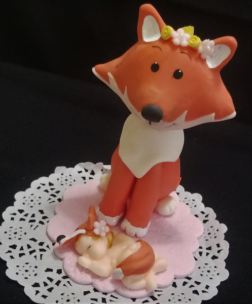 Woodland Cake Toppers Forest Cake Decorations Fox Baby Shower Cake Topper 2 pcs - Cake Toppers Boutique