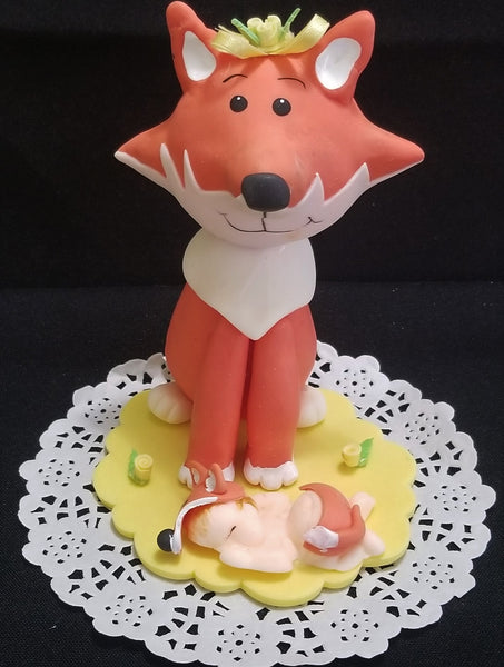 Fox Cake Toppers Forest Cake Decorations Woodland Fox Baby Shower Cake Topper 2 pcs - Cake Toppers Boutique