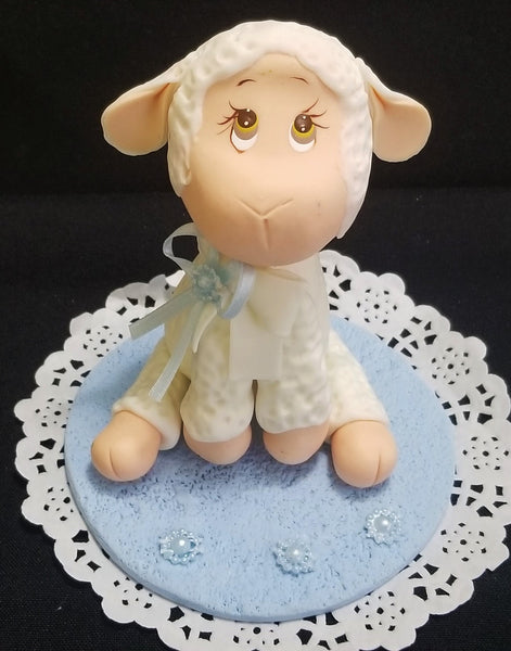 Little Lamb Cake Toppers, Lamb Baby Shower, Baptism Lamb Cake Topper - Cake Toppers Boutique