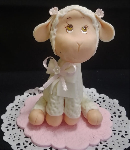 Little Lamb Cake Toppers, Lamb Baby Shower, Baptism Lamb Cake Topper - Cake Toppers Boutique