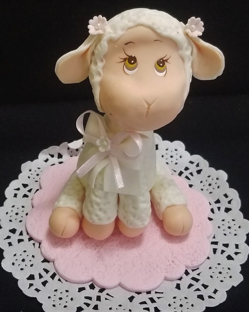 Little Lamb Cake Toppers, Lamb Baby Shower, Baptism Lamb Cake Topper - Cake Toppers Boutique