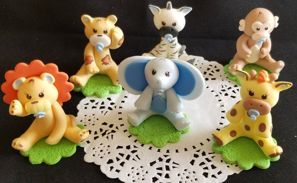 Jungle Animals For Cake and Centerpiece Decorations Zoo Birthday Party Decor Safari Baby Animals - Cake Toppers Boutique