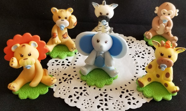Jungle Animals For Cake and Centerpiece Decorations Zoo Birthday Party Decor Safari Baby Animals - Cake Toppers Boutique