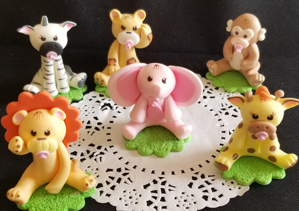 Jungle Animals For Cake and Centerpiece Decorations Zoo Birthday Party Decor Safari Baby Animals - Cake Toppers Boutique