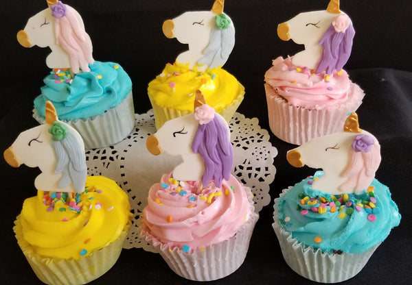 Unicorn Cupcake Toppers, Unicorn Birthday Party, Baby Shower Unicorn, Rainbow Birthday 12pcs - Cake Toppers Boutique