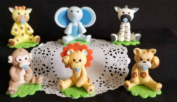 Jungle Animals Party Decorations Jungle Animals Cake Topper Safari Birthday Decorations - C T B