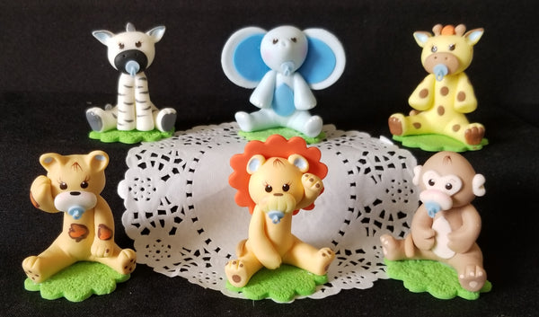 Jungle Animals Party Decorations Jungle Animals Cake Topper Safari Birthday Decorations - C T B