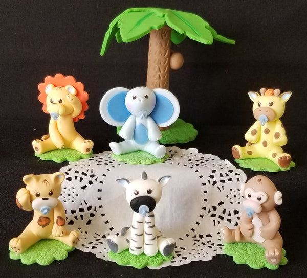 Jungle Animals Party Decorations Jungle Animals Cake Topper Safari Birthday Decorations - C T B