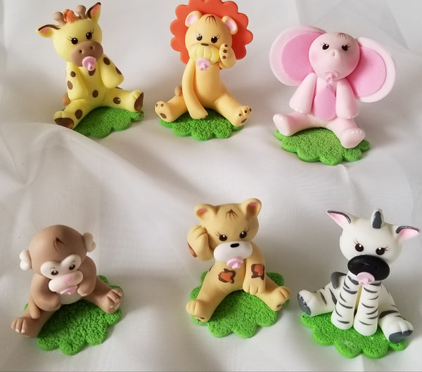 Jungle Animals Party Decorations Jungle Animals Cake Topper Safari Birthday Decorations - C T B