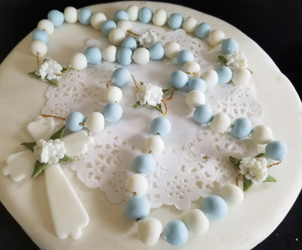 First Communion and Baptism Cake Toppe Rosary Cake Decorations Godparents Keepsake - C T B