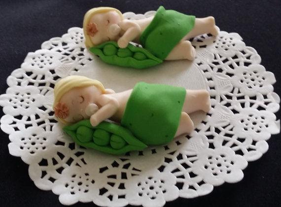 Two Peas in A Pod Twins Baby Shower Decorations Peas in a Pod Cake Topper - Cake Toppers Boutique