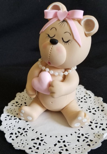 Baby Bear Cake Topper Pink or Blue Bear Cake Topper Baby Bear For Cake - Cake Toppers Boutique