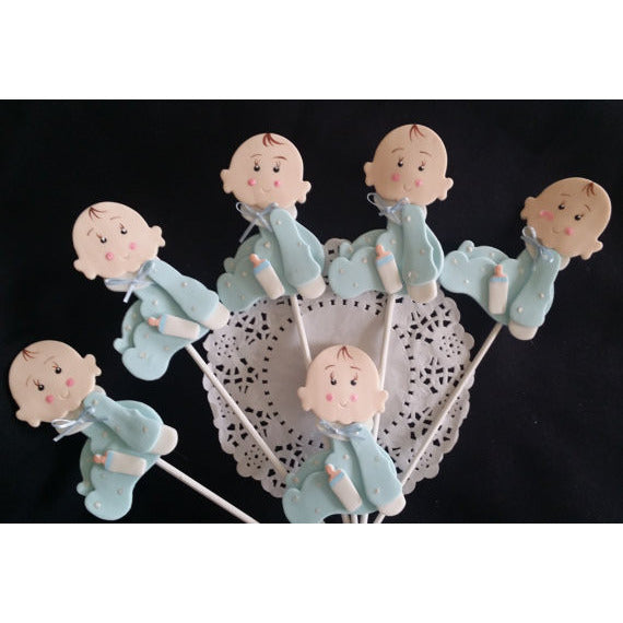 Baby Shower Centerpiece Picks Baby Shower Decoration Baby Girl or Boy Decorations 6pcs - Cake Toppers Boutique