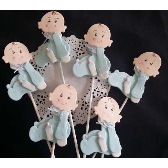 Baby Shower Centerpiece Picks Baby Shower Decoration Baby Girl or Boy Decorations 6pcs - Cake Toppers Boutique