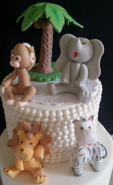 Jungle Animals Cake Decorations Zoo Birthday Party Cake Toppers Baby Shower Decor - Cake Toppers Boutique