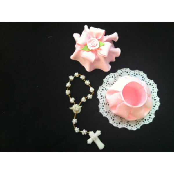 Rosary Favor, First Communion Girl, White Rosary, First Communion, Baptismal Favor, Baptism Favor, Baptism Keepsake, Baby Girl Baptism Favor - Cake Toppers Boutique