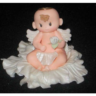 Angel with Rosary Cake Decoration Baptism Christening Cake Topper 2pcs - Cake Toppers Boutique